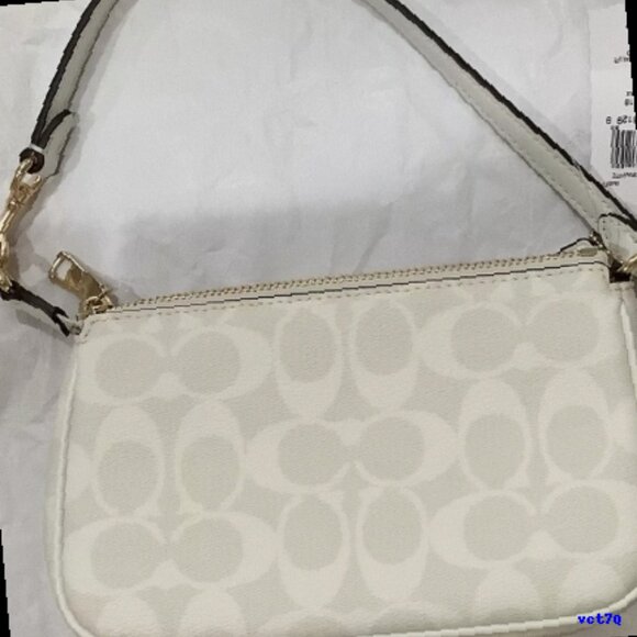 Coach Nolita 19 Chalk Glacier White Canvas Bag
